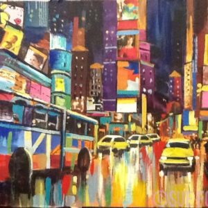 New York Acrylic with Collage